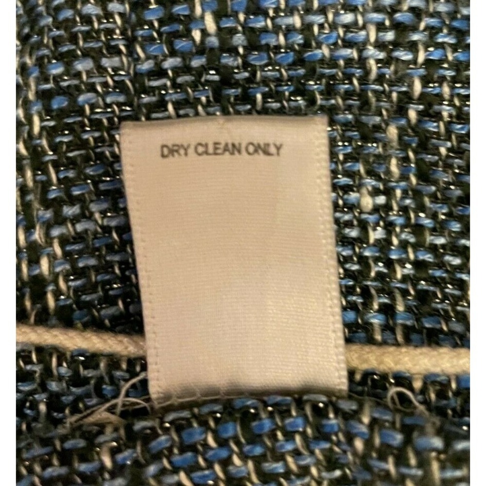 Vintage Cache Womens Multi Pocket Jacket Size 6 Blue Metallic Woven Tweed Blend - Picture 11 of 13